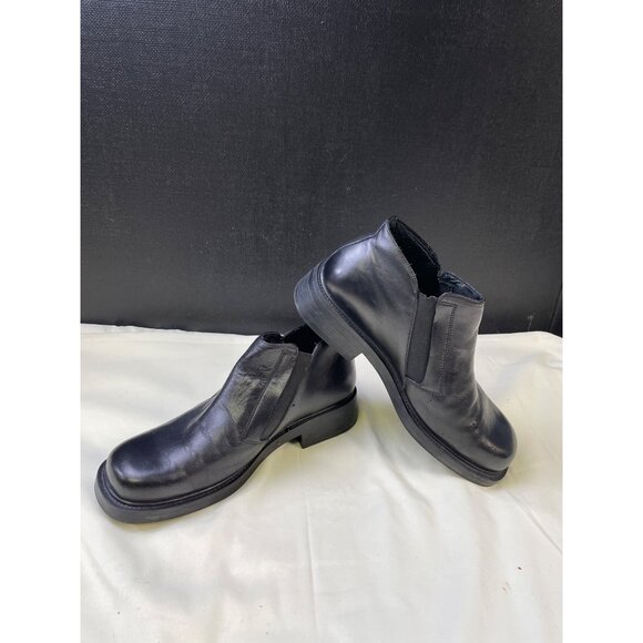 Bert Pulitzer Men\'s Black Leather Ankle Boots Slip on/ Shoes Size 9 SKU 6005 main image 4